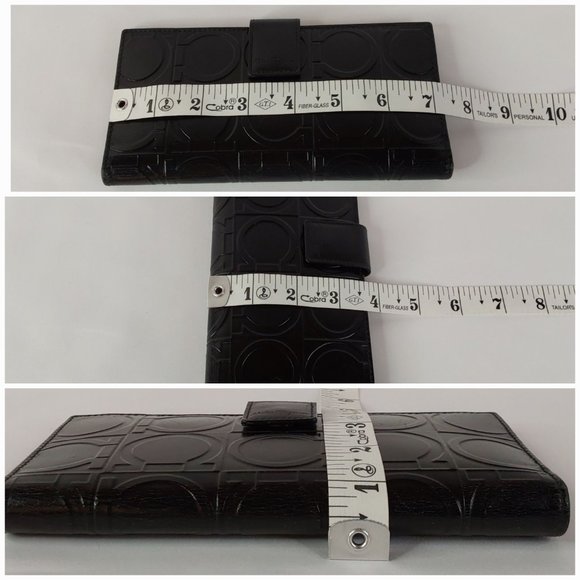 'SALVADOR FERRAGAMO' EMBOSSED LEATHER BI-FOLD WALLET, DUST BAG & BOX GIFT SET - Picture 13 of 16